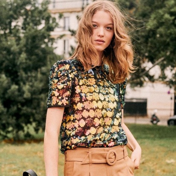 Sezane Tops - Sezane Kate Blouse Multicolored Sequins US 6